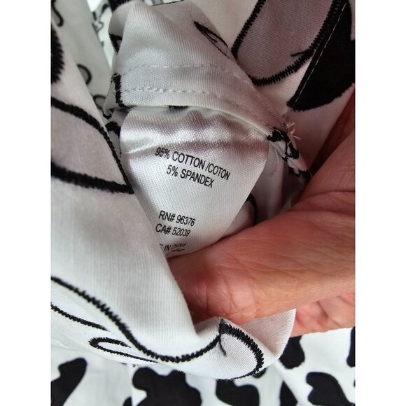 Samuel Dong Size XL Womens Top Black White Button Up Shirt NWT - Picture 6 of 6